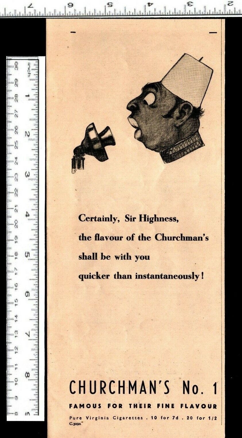1938 Print Ad Churchman\'s Pure Virginia Cigarettes Black Face Old Phone D-7