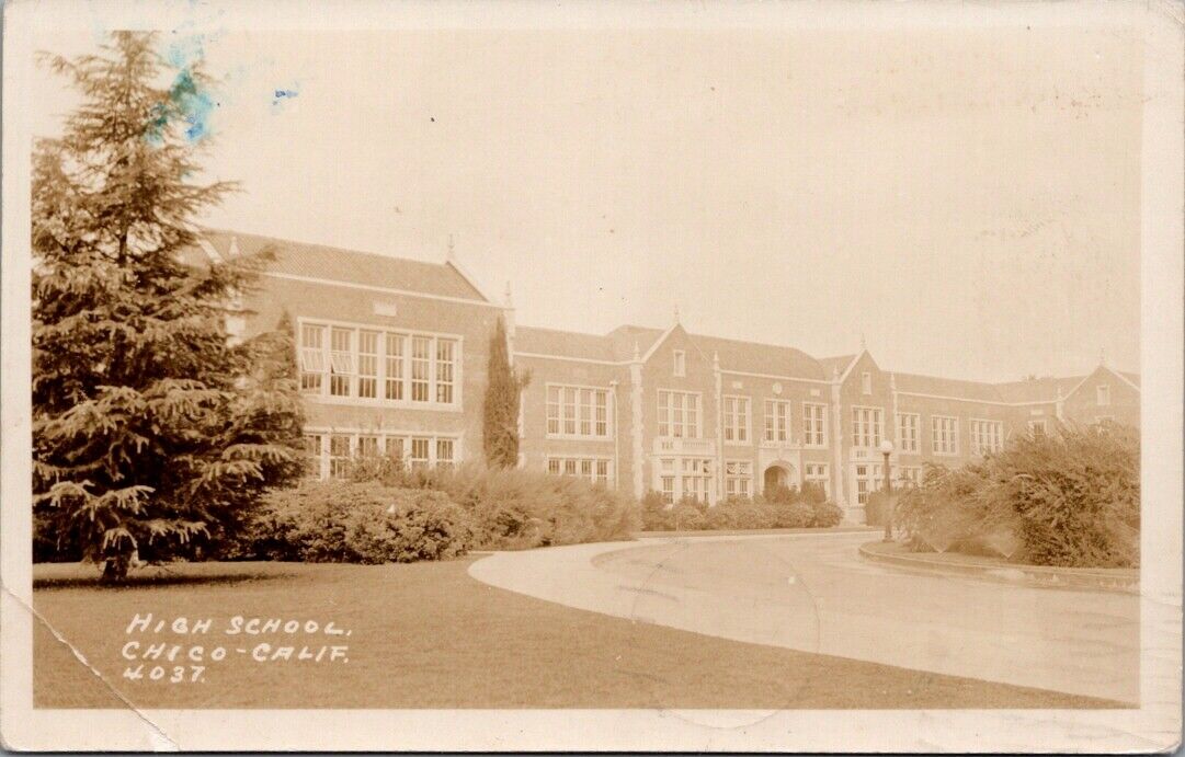 1935, High School, CHICO, California Real Photo Postcard