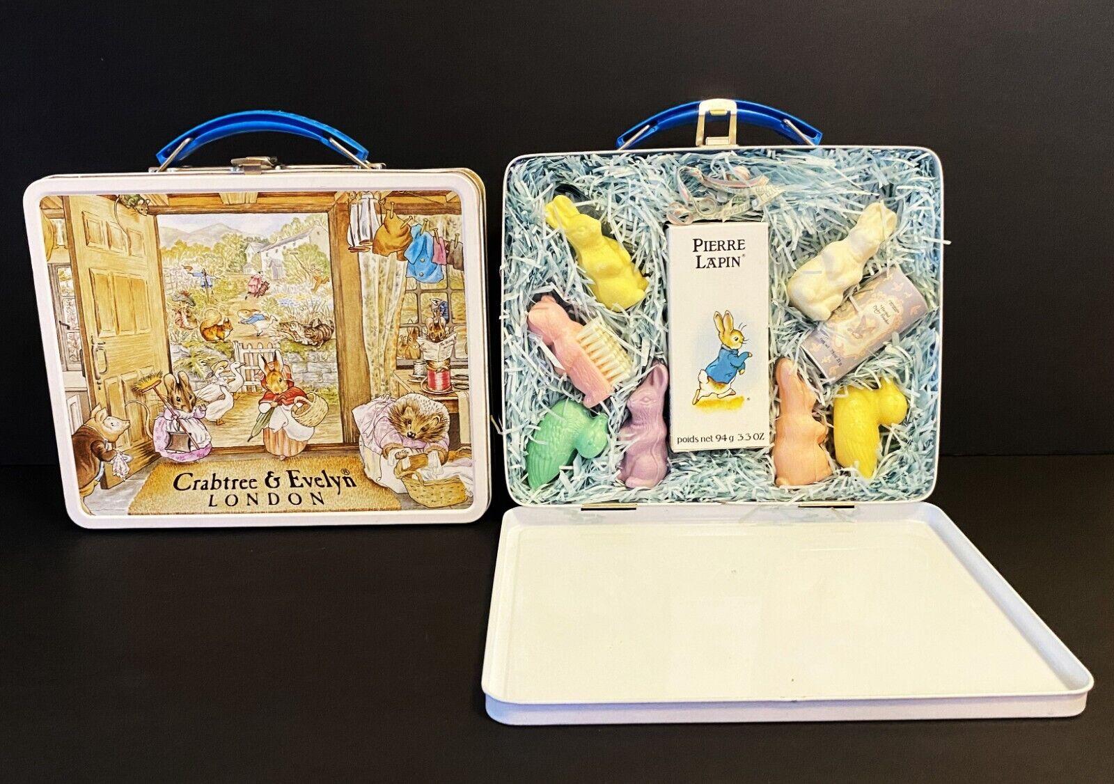 1985 Vintage Crabtree Evelyn Foreign Lunchbox w/contents Mint Unused N.O.S