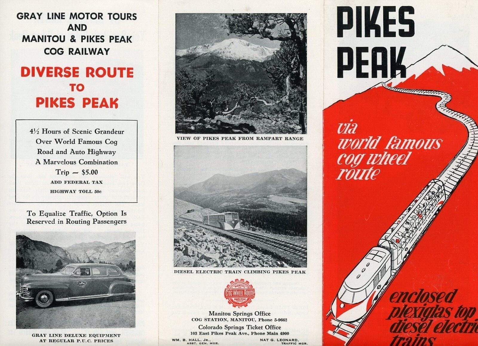1940s Cog Pikes Peak Brochure Wheel Route Colorado Railway Travel Time Table