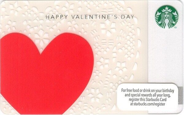2013 STARBUCKS Valentines Doily Card NEW