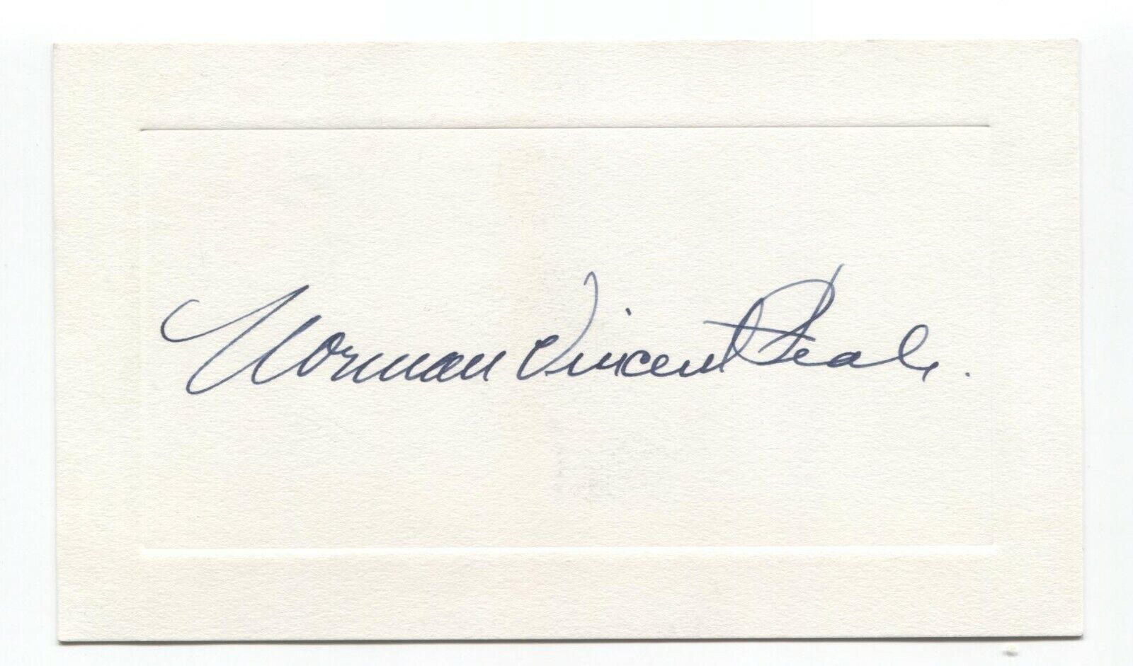 Norman Vincent Peale Signed Card Autographed Signature Author Minister