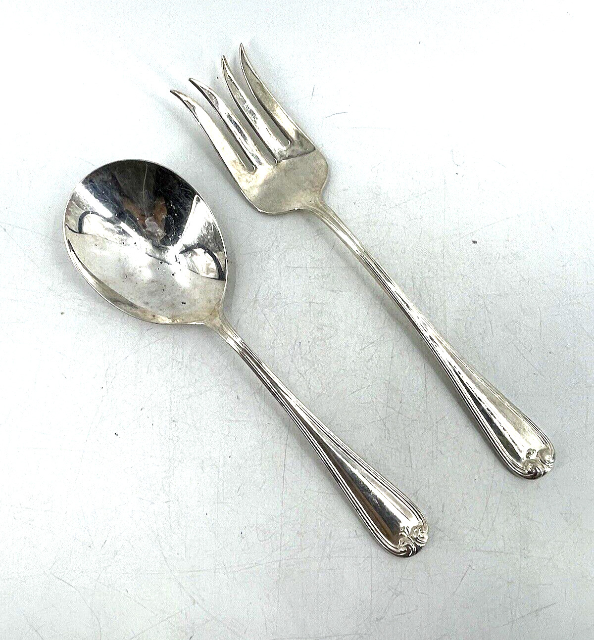 Vintage Gorham Heritage Silverplate Casserole Serving Spoon Fork Set XL Italy