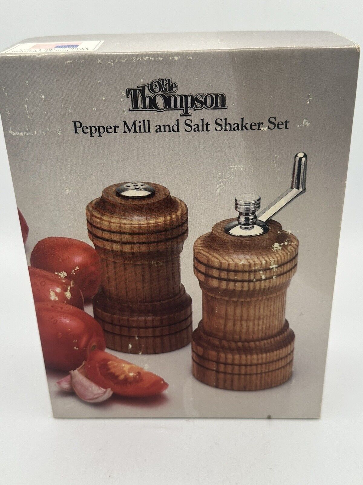 Olde Thompson Oak Wood Salt and Pepper Grinder Mill Set Vintage 3.5\