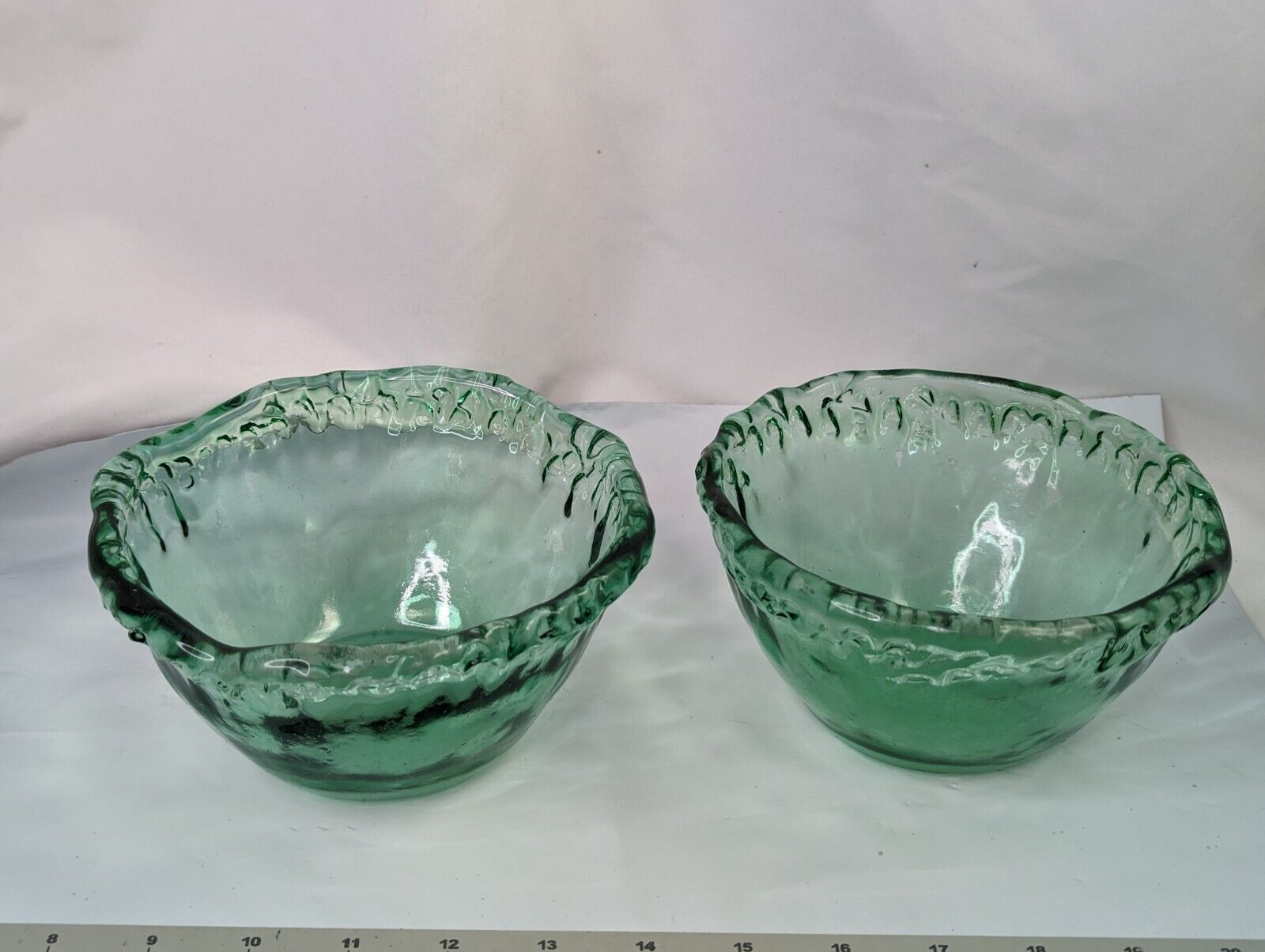 Recycled Glass Bowl Lot 6 Inch Green