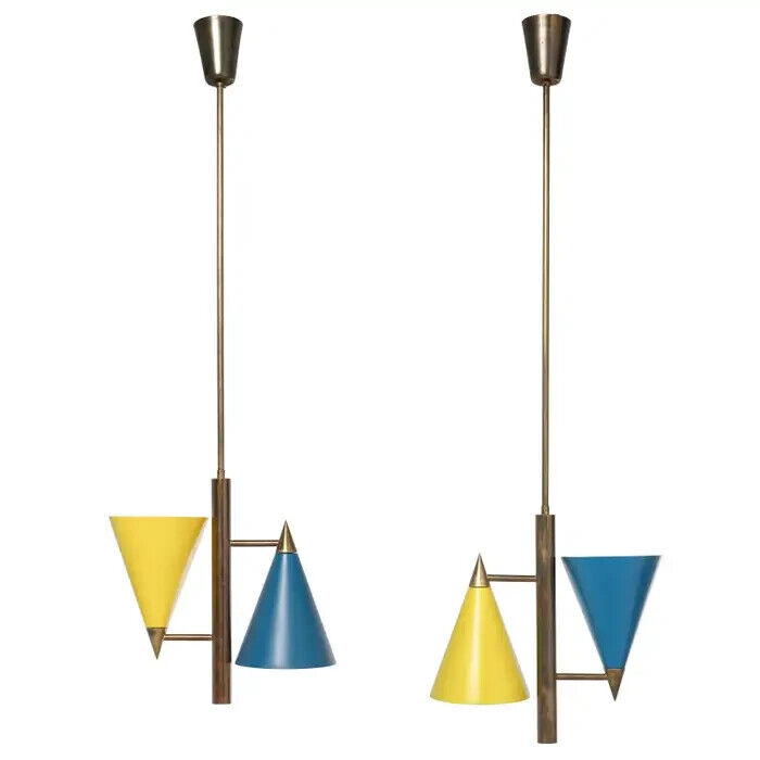 Italian Pair of Celling Lamps, 1950s
