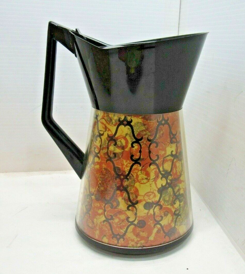 Vintage Thermo Serv Hourglass Double Wall Pitcher  Mod Design 1970\'s