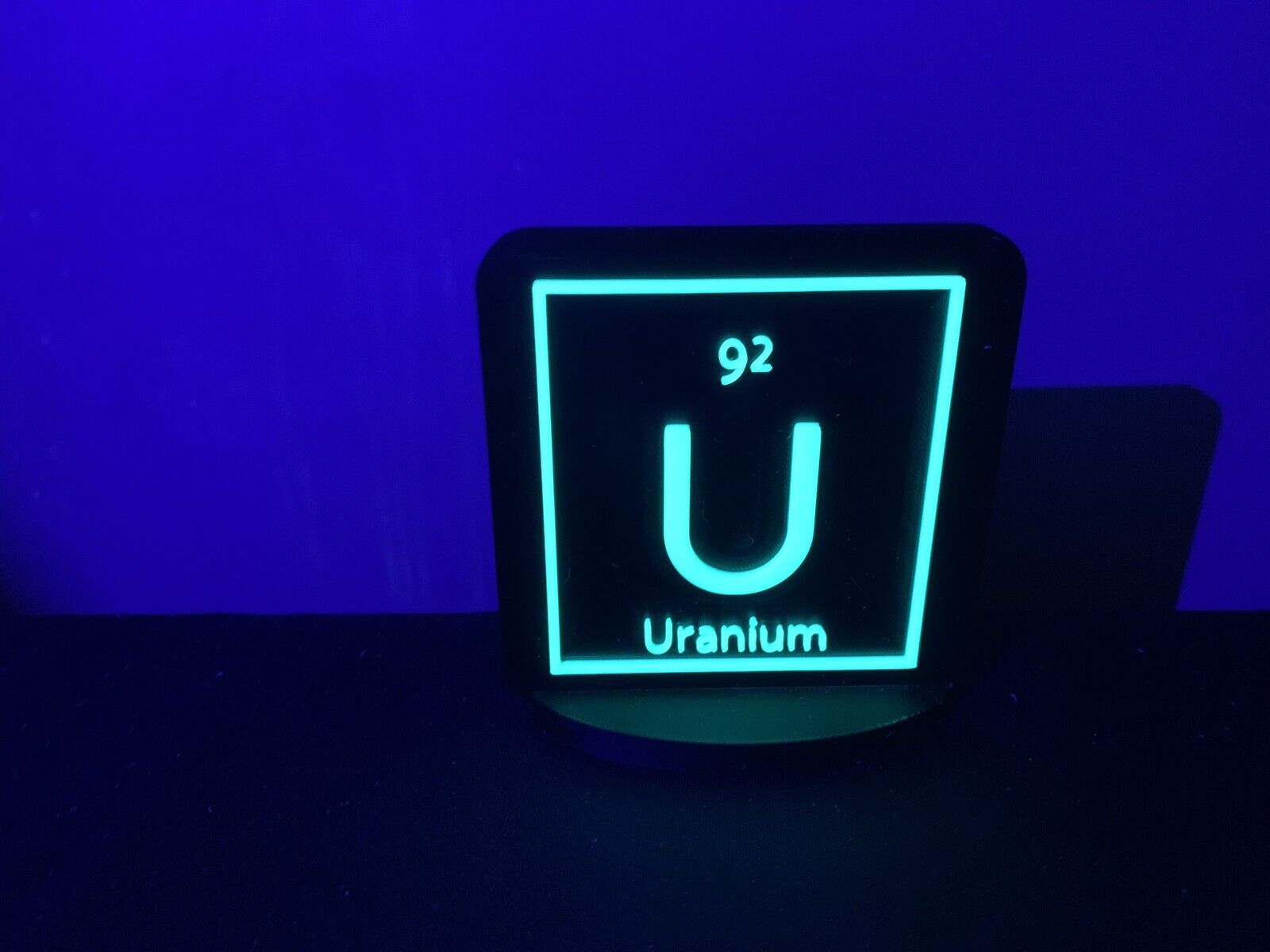 Uranium Sign Glows Under uV Reactive 3D Printed