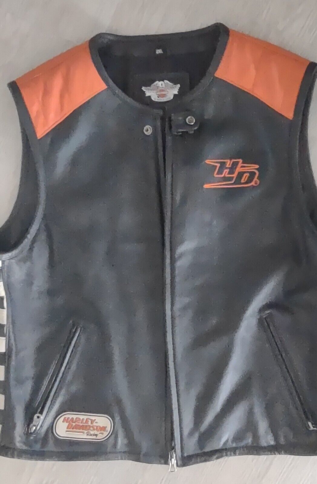 Harley Davidson Black Heavy Soft Leather Vest 2xl EUC Looks Unworn 48-50\