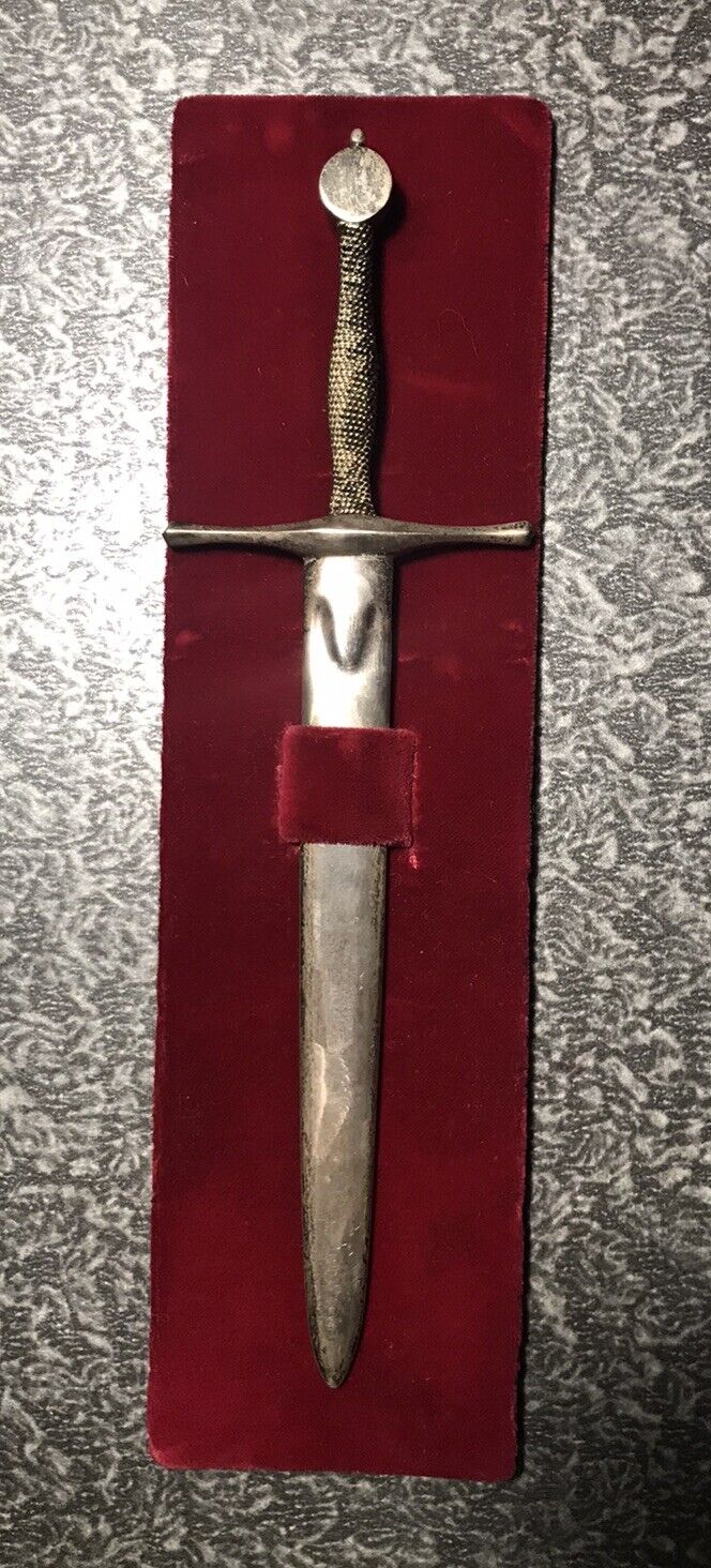 Vtg STEUBEN 18k Gold And Sterling Excalibur Letter Opener Sword ONLY Hall Marked