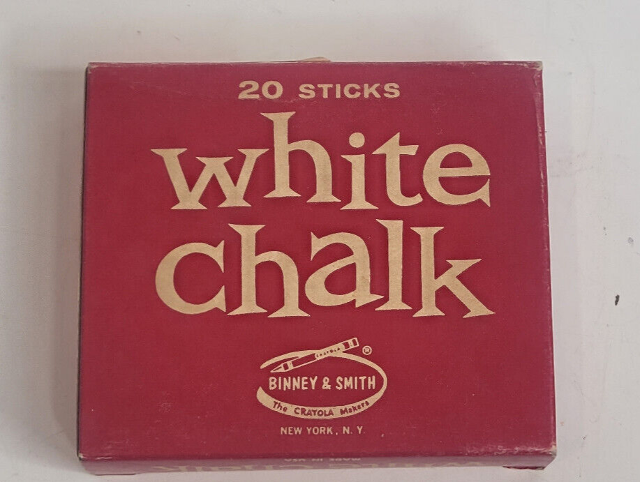 Vintage Binney & Smith White Chalk in Red Box