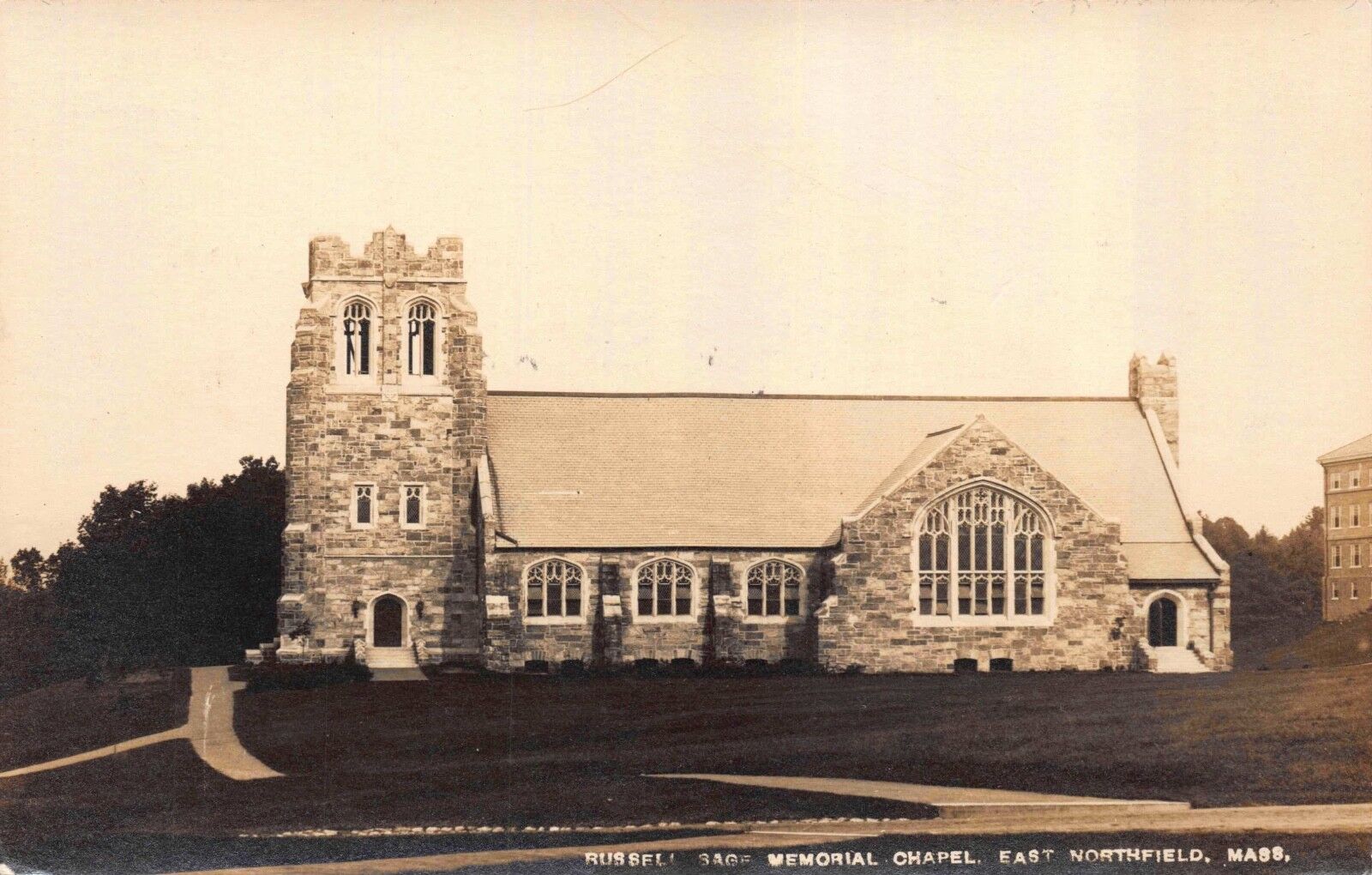 RP Postcard Russell Sage Memorial Chapel in East Northfield Massachusetts~117995