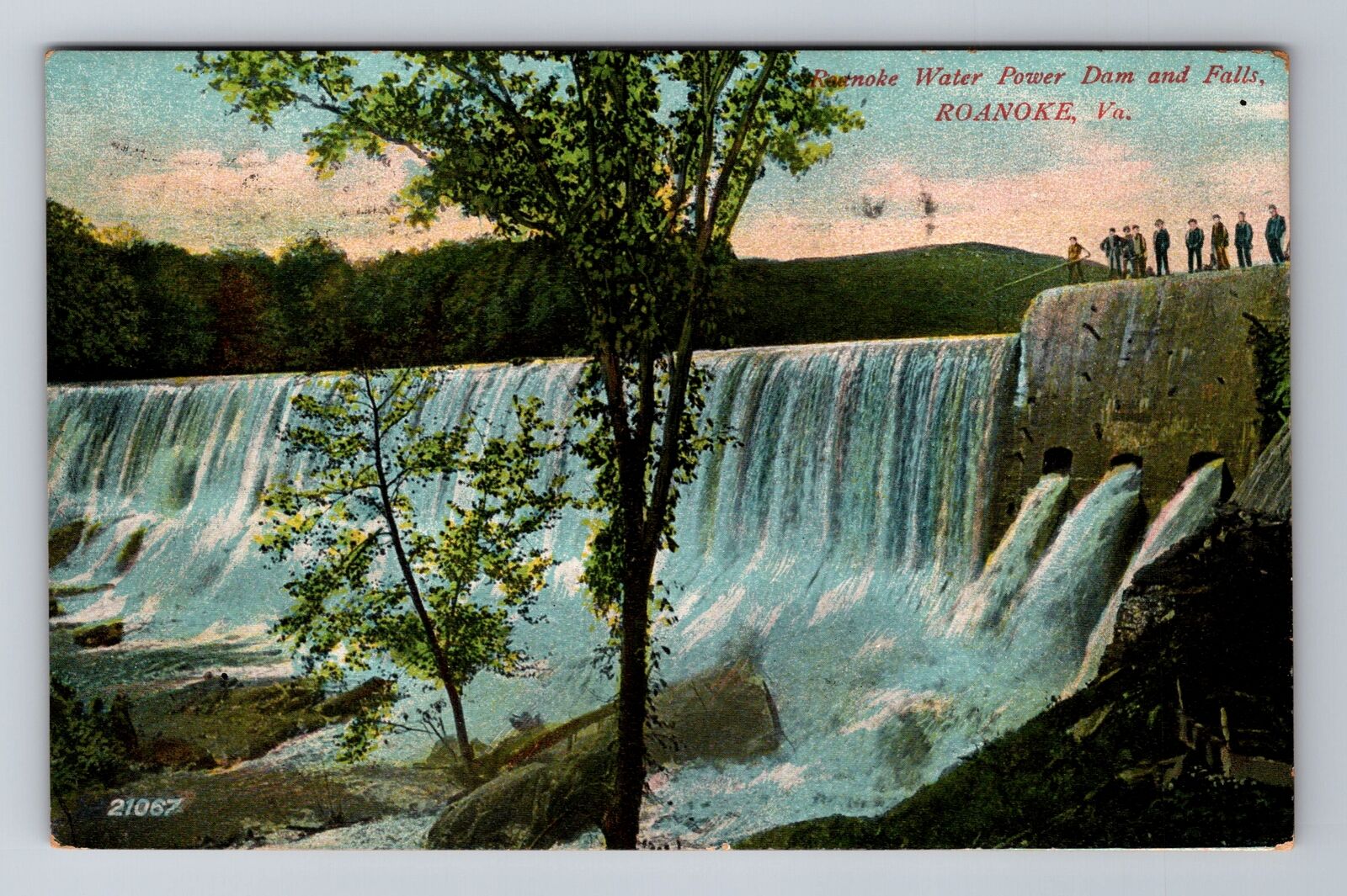 Roanoke VA- Virginia, Roanoke Water Power Dam, Antique, Vintage c1909 Postcard