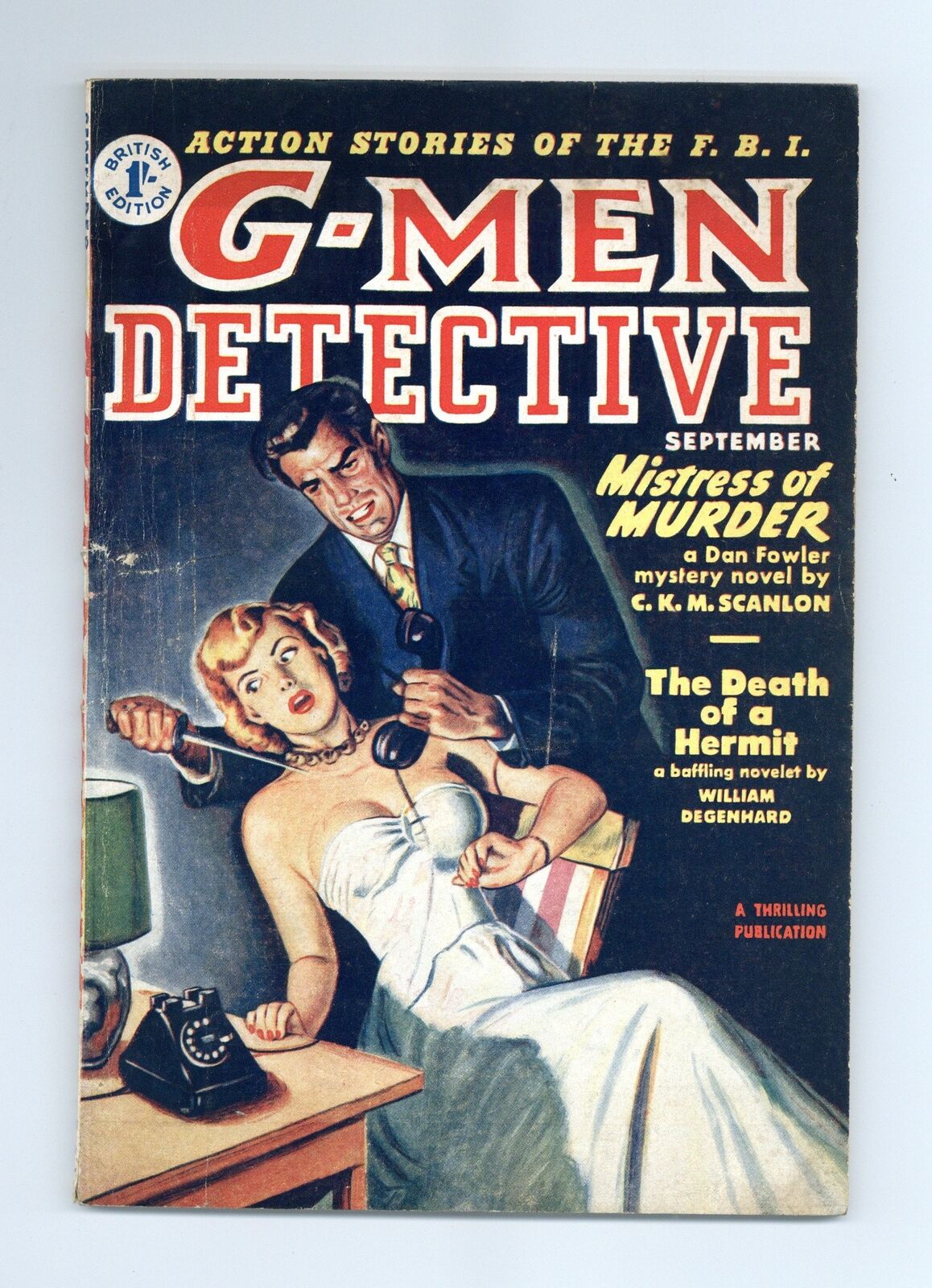 G-Men Detective British Edition Pulp Sep 1951 VG