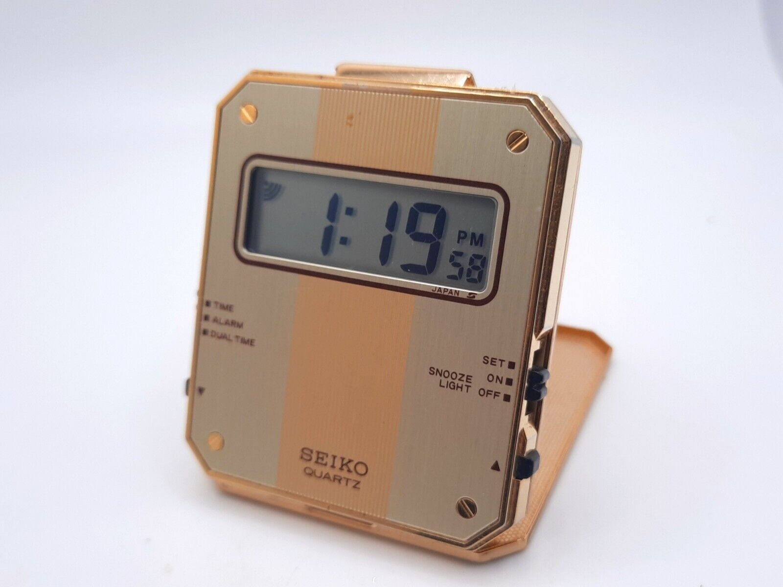 Vintage Seiko QEK203F Travel Dual Time Alarm Clock New Battery Sound Works