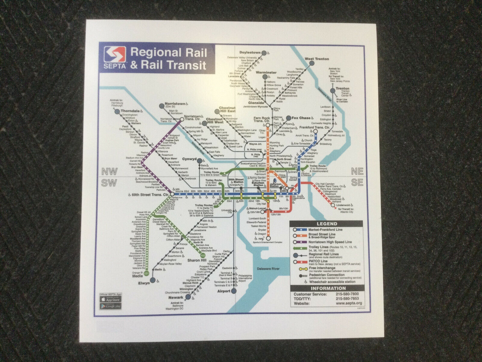 SEPTA Philadelphia Regional line SUBWAY map 22\