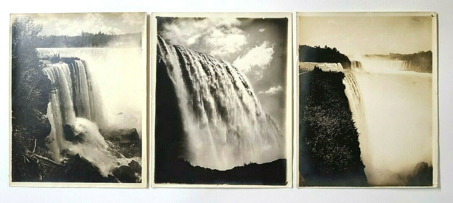 3 Antique 1890s-1920s Gelatin Silver Photographs Niagara Falls (8\