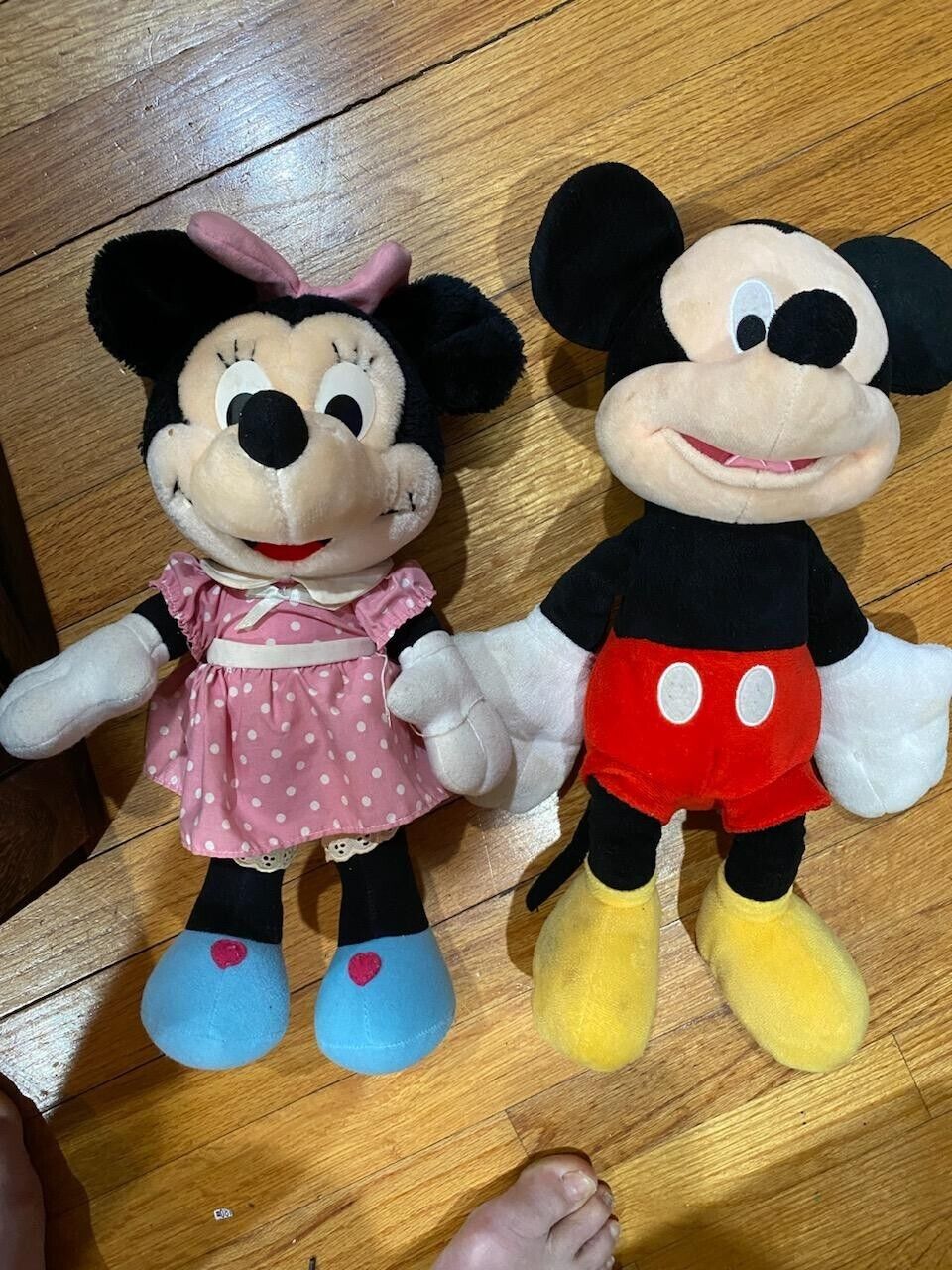 Vintage Hasbro Softies Disney Mickey And Minnie Mouse Lot Of 2