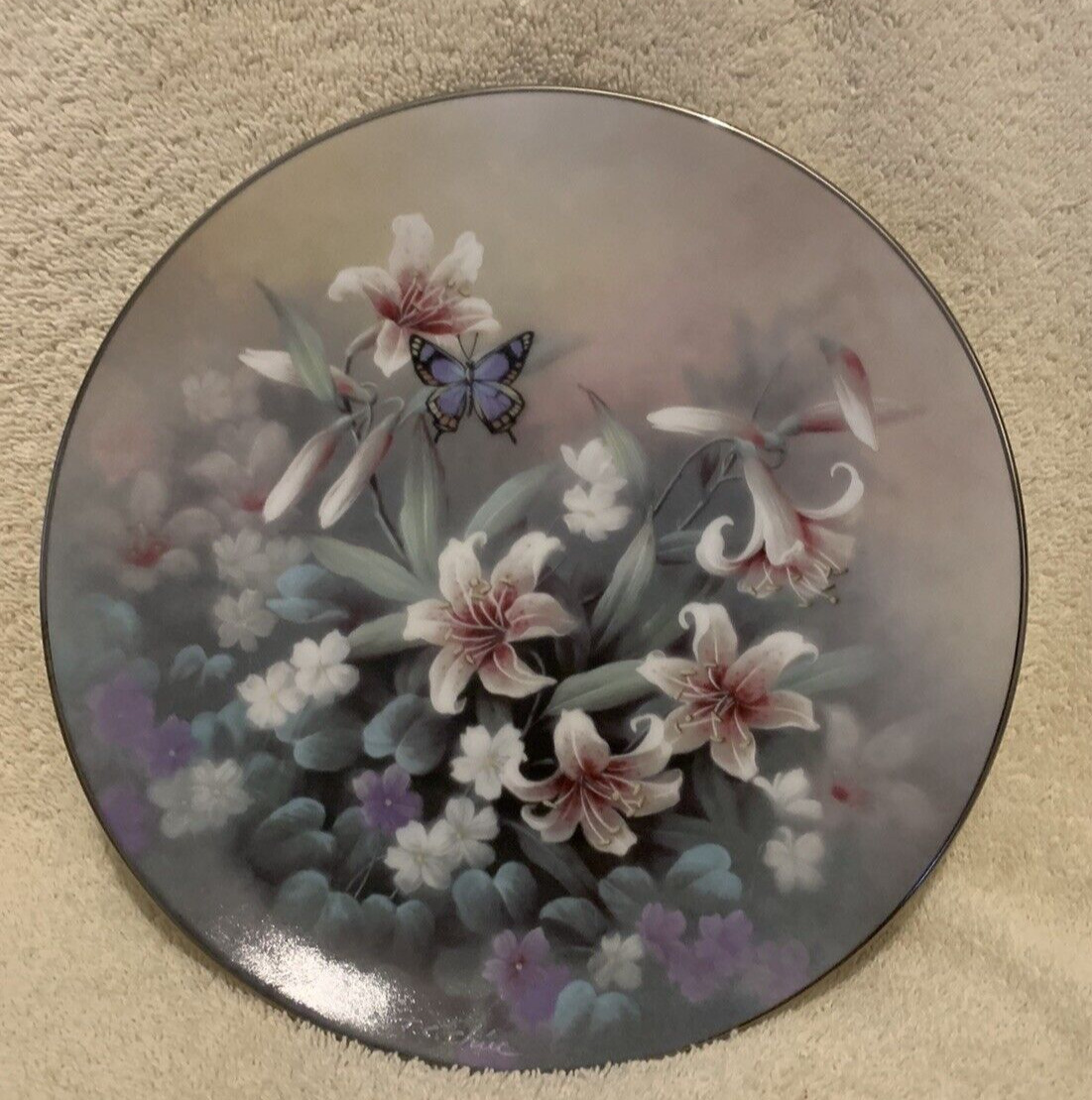 Bradford Exch Amethyst Flight Butterfly 3rd Issue Jewels Of The Flowers Plate