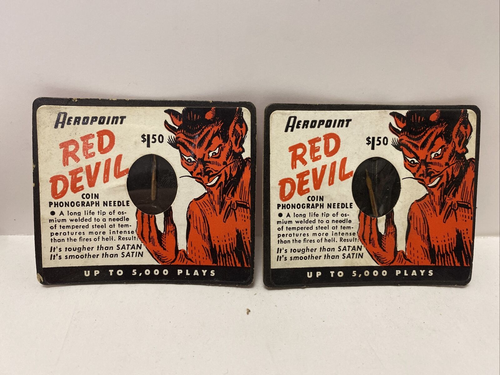Aeropoint Red Devil Coin Phonograph Needle - Lot Of 2 New 