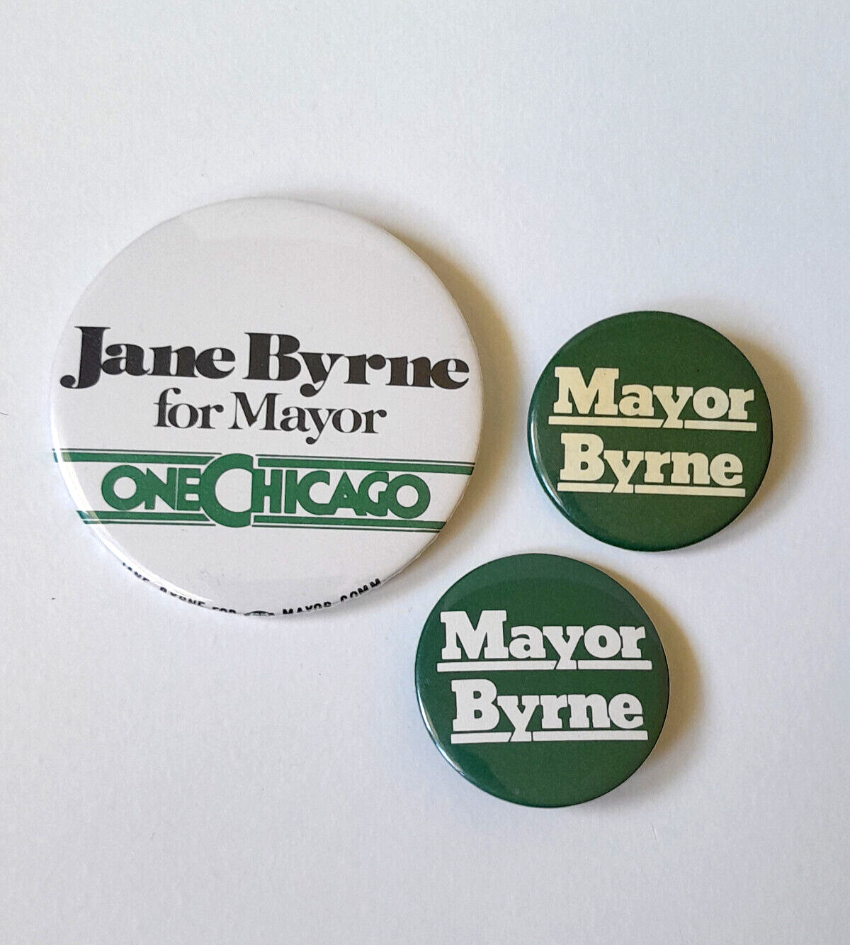JANE BYRNE Chicago Mayor 1980s Election Campaign Democrat Pinback Buttons Pins