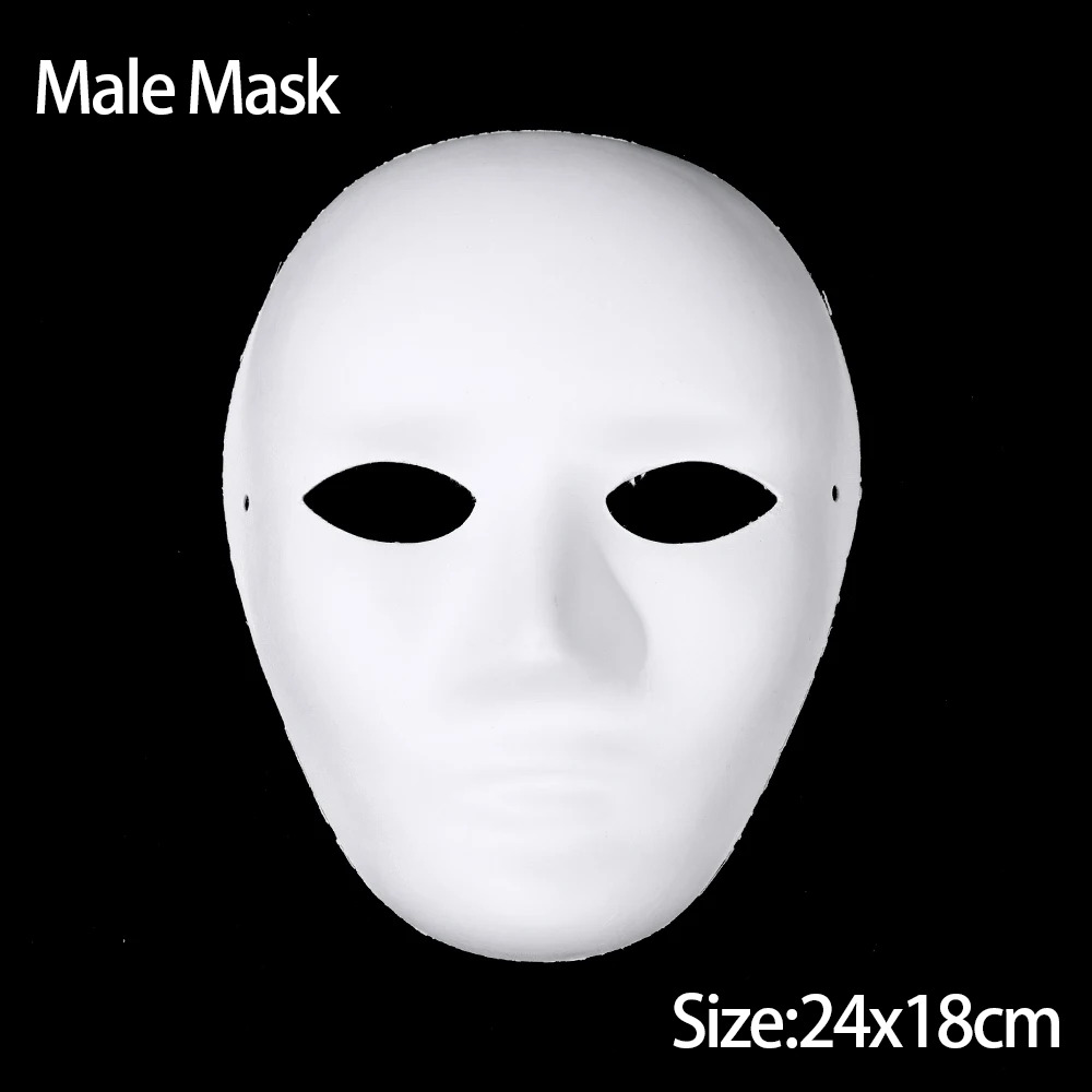 DIY White Mask Full Face Opera Masquerade Mask Party Cosplay Hand Paint 6 PCS