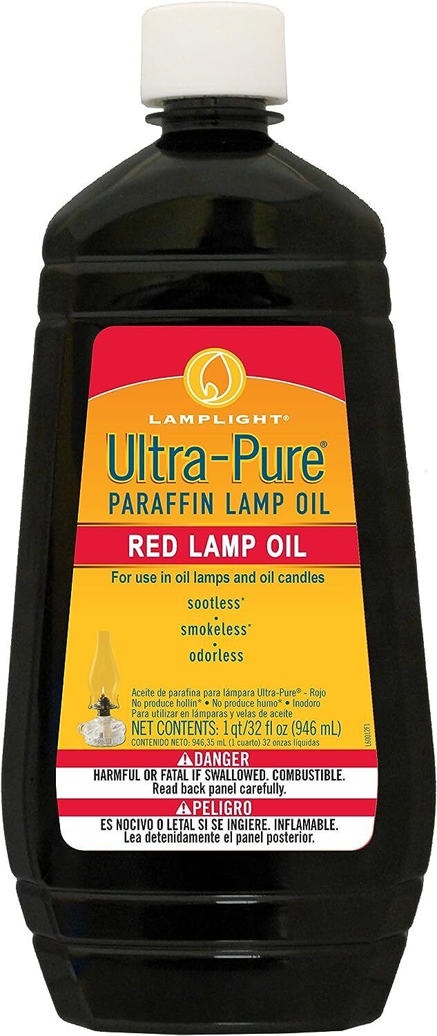 Lamplight 60012 Ultra-Pure Lamp Oil, 32-Ounce, Red 32 Fl Oz (Pack of 1), 