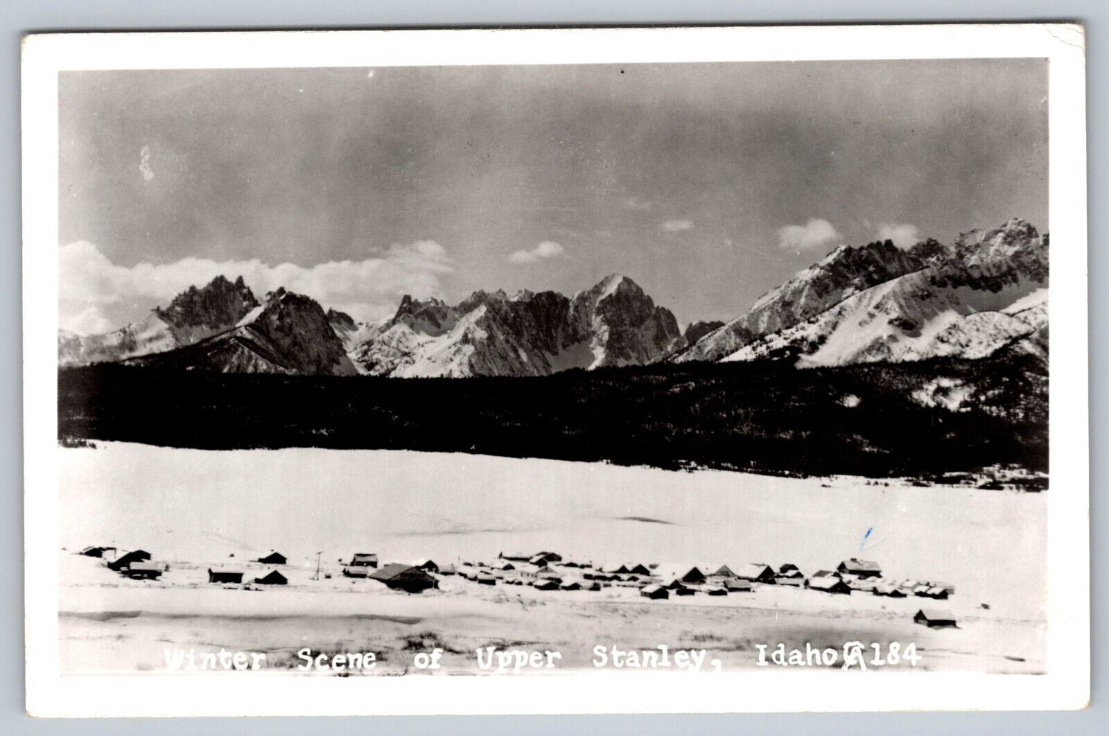Stanley Idaho - Real Photo Postcard Winter Scene Early Town View - RPPC Postcard