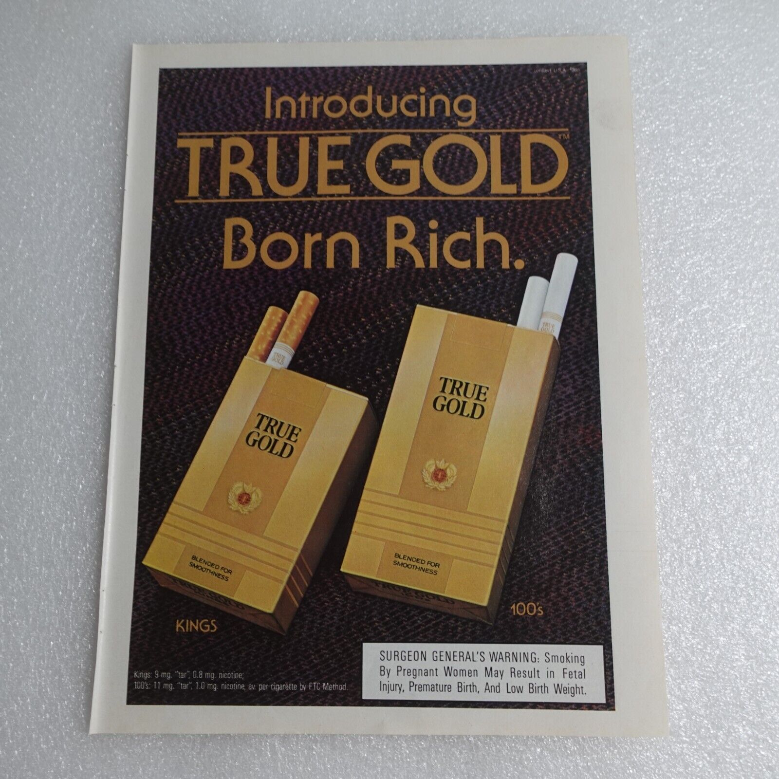 Vintage Print Ad True Gold Cigarettes And Sauza Sports Illustrated Dec 2, 1985