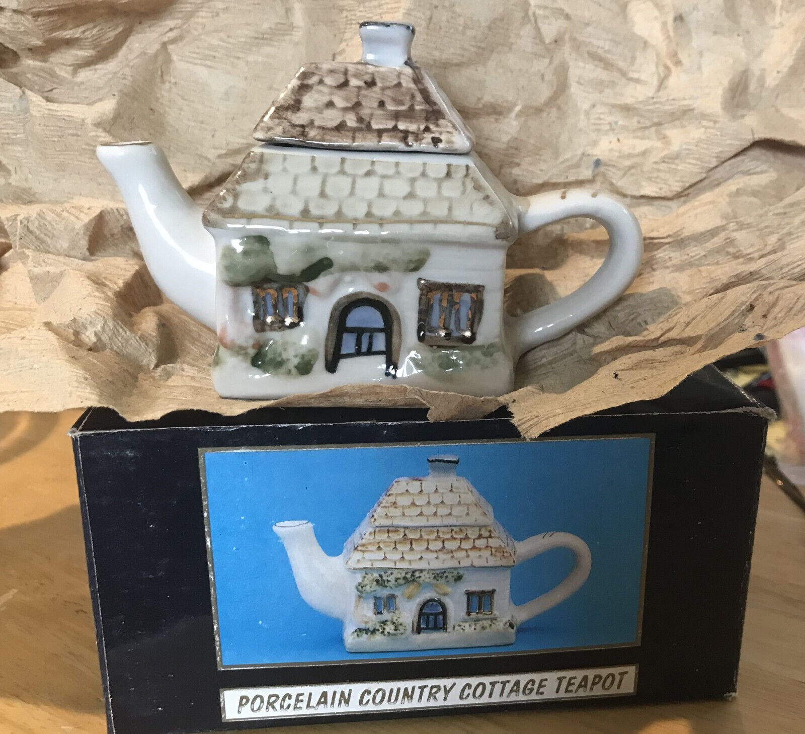 Porcelain Country Cottage Teapot