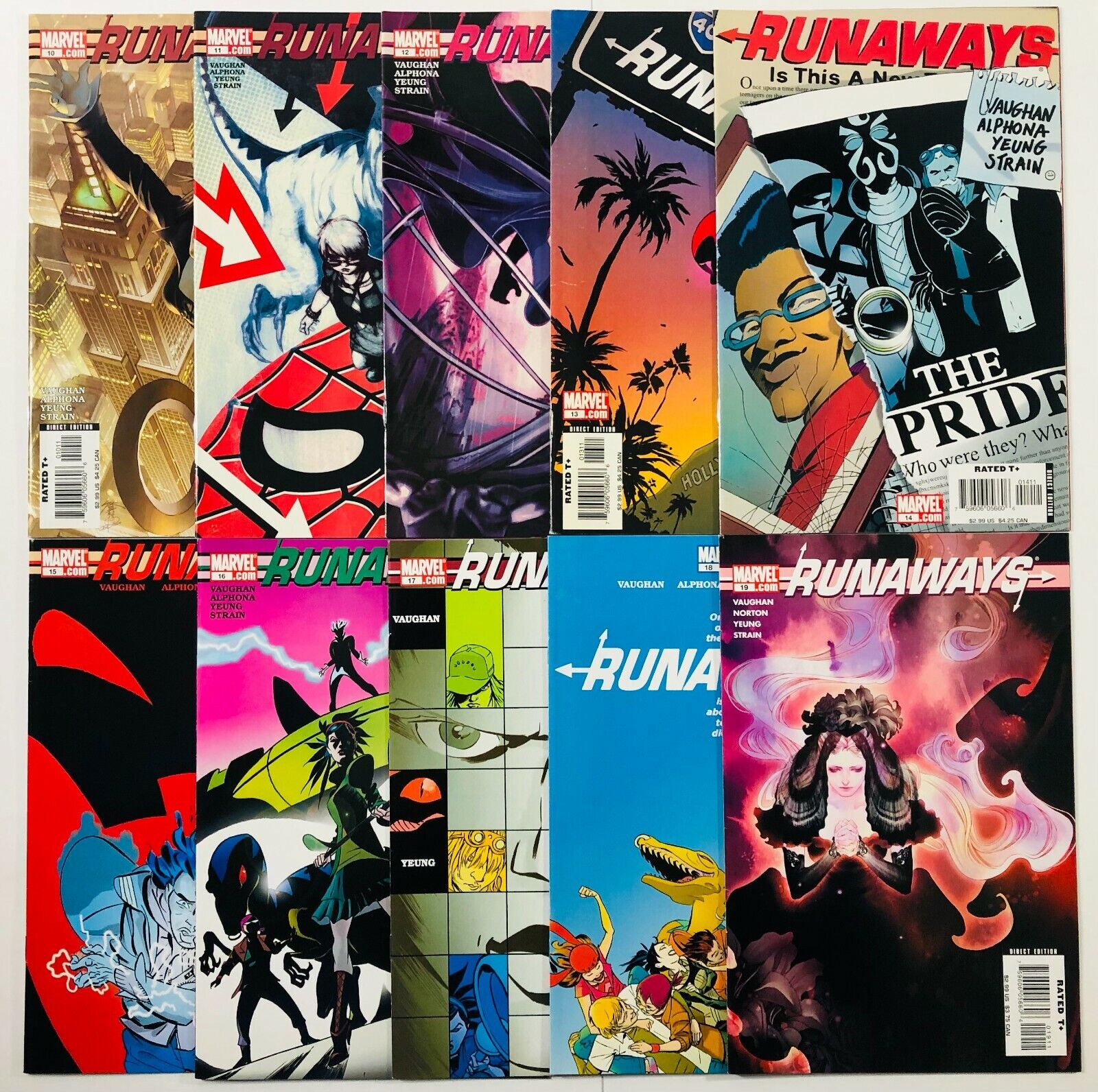 RunAways  #10-19  Marvel Comic Book Lot/ Series Run