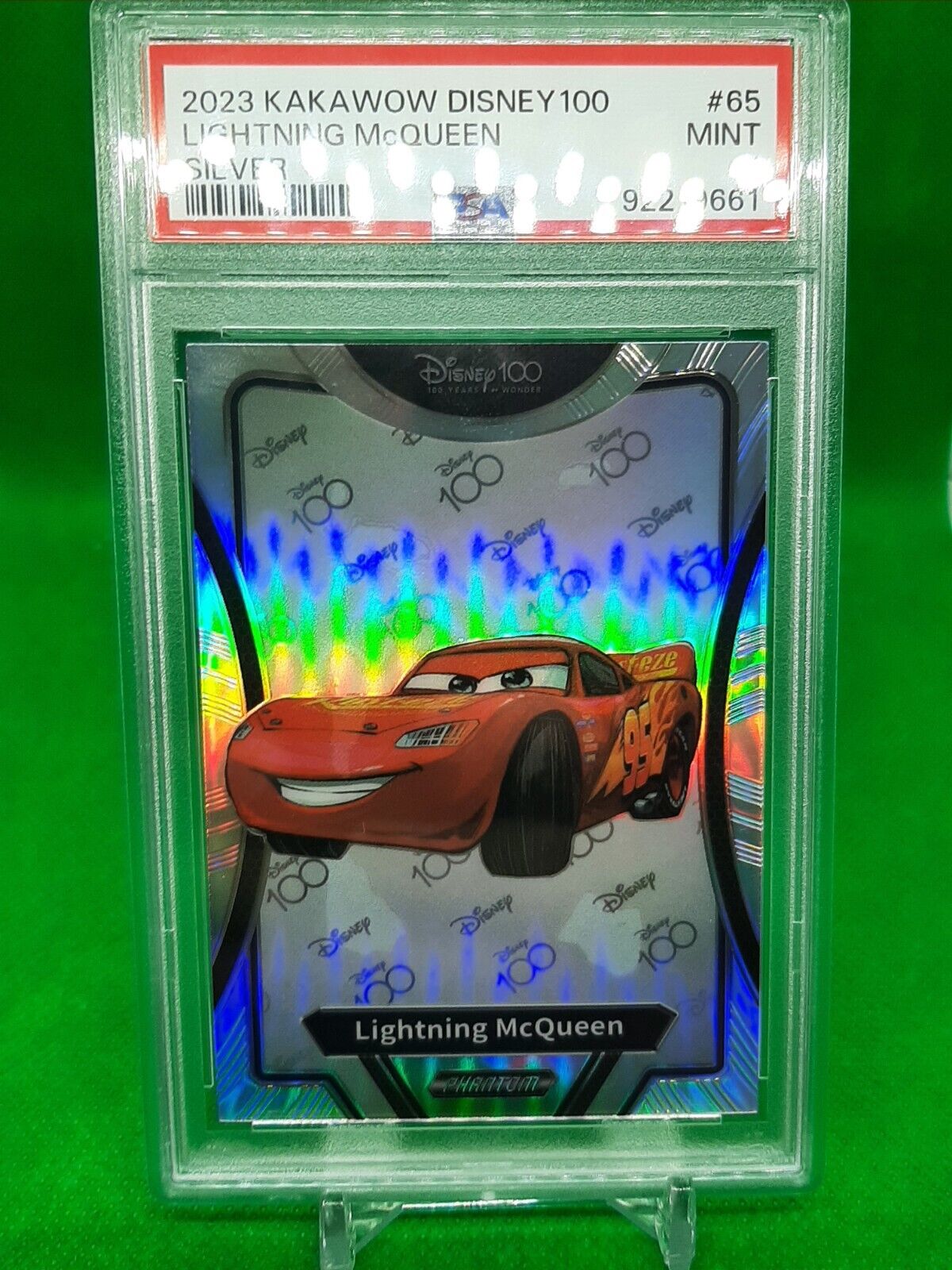 2023 Kakawow Phantom Disney 100 Lightning McQueen #65 Silver Holo Cars PSA 9