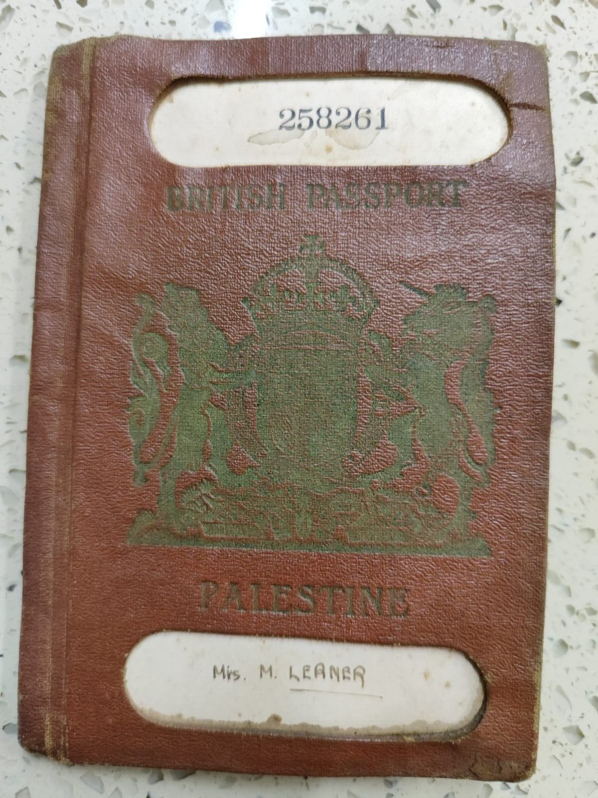 BRITISH PALESTINE PASSPORT From 1947 Mirs M.LERNE British Mandate Jewish Judaica