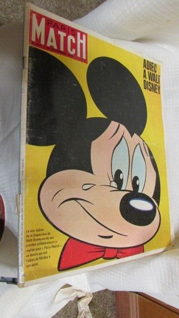 Death of Walt Disney Crying Mickey Mouse Paris Match NEW 8x10 inches