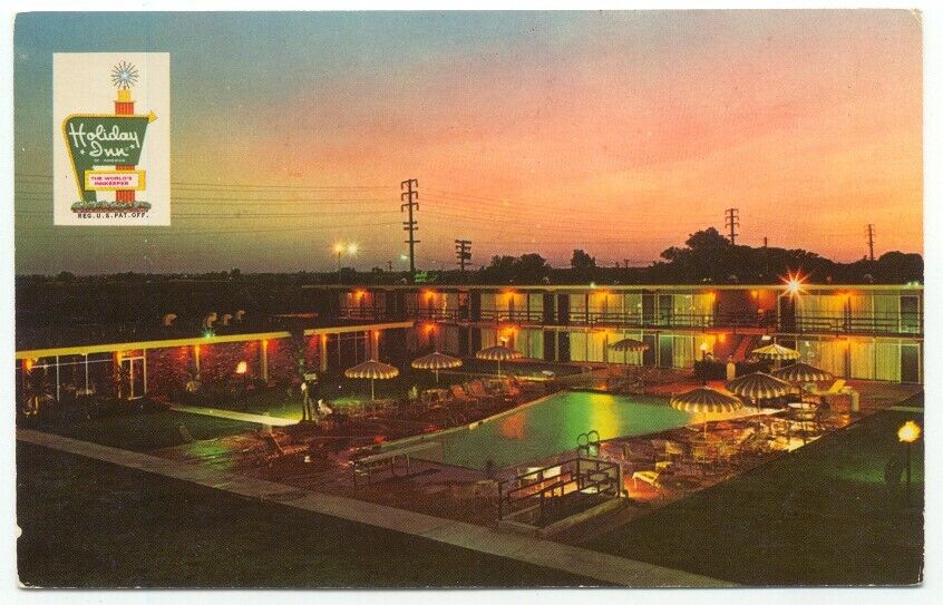 Fresno CA Holiday Inn Hotel Vintage Postcard California