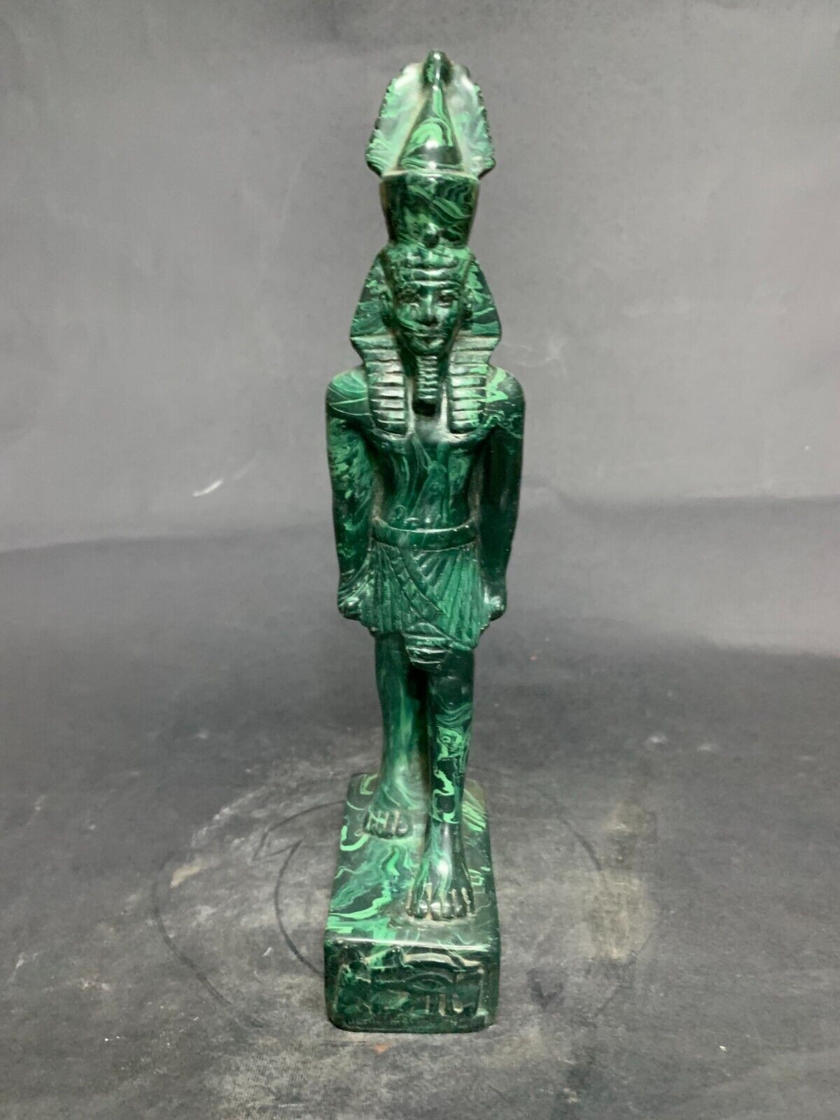 Ancient Egyptian Antiquities Statue Of King Ramses Il Made Malachite Stone Bc