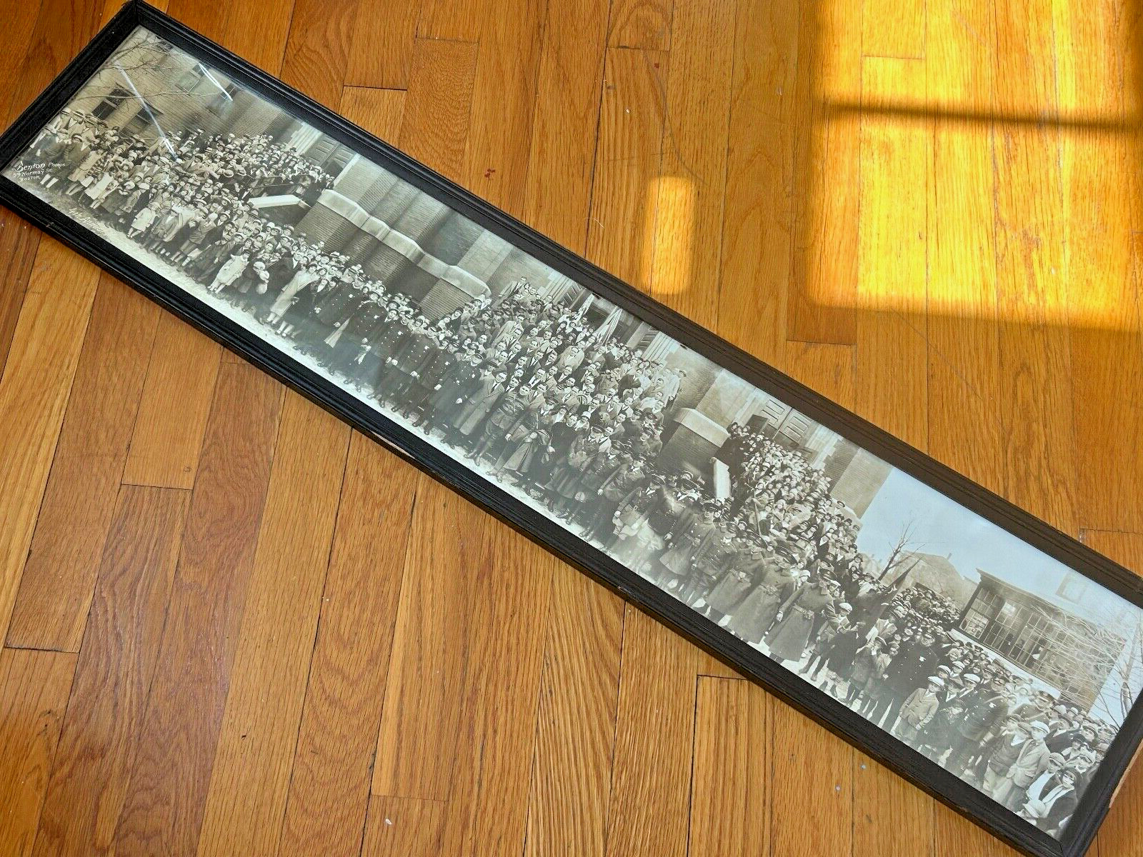 1928 vtg 101st Infantry & Church Fall River MA panoramic antique PHOTO panorama