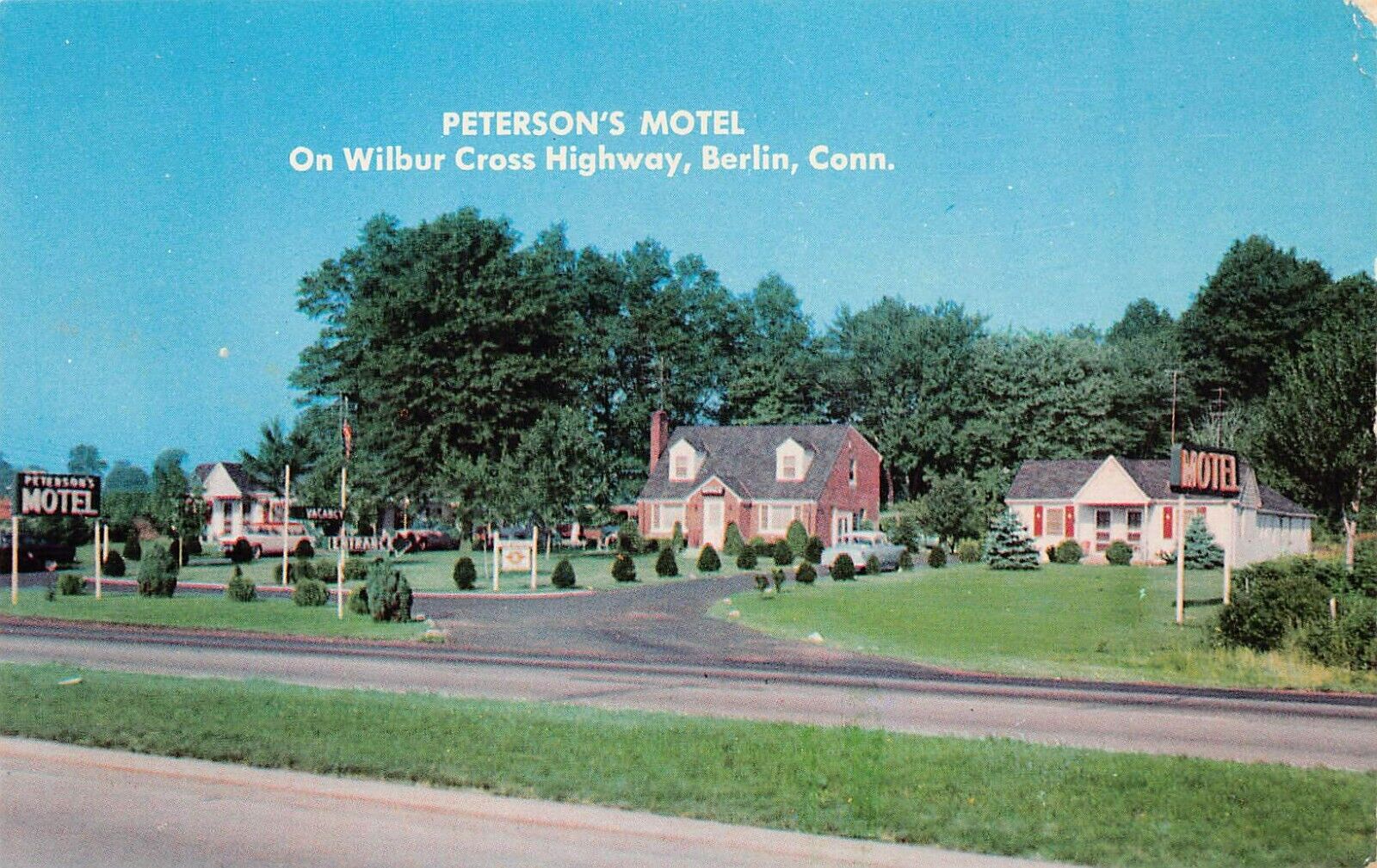 Berlin CT Connecticut Peterson's Motel Hartford County Roadside Vtg Postcard Y3