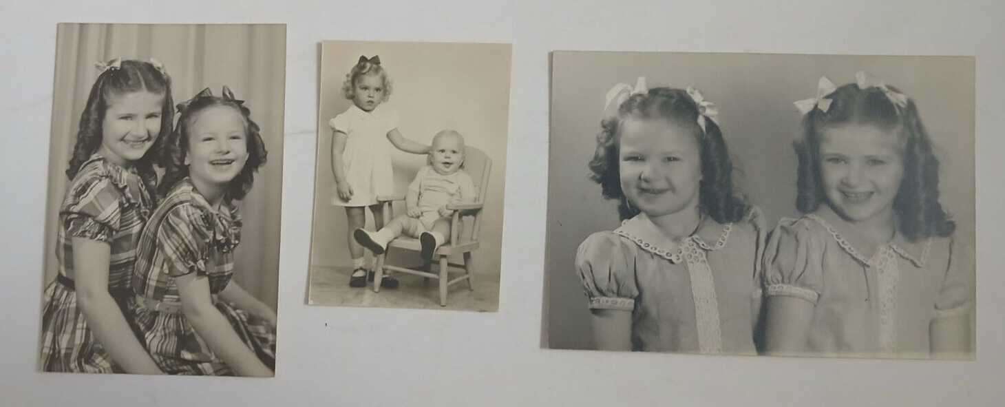 Vintage Sibling Photos - 1930s/40s Lot of 3
