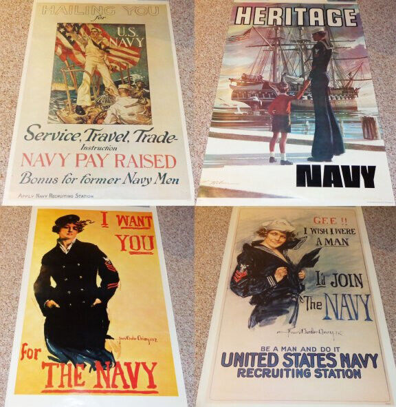 1973 US Navy Recruitment Posters Lot of 4