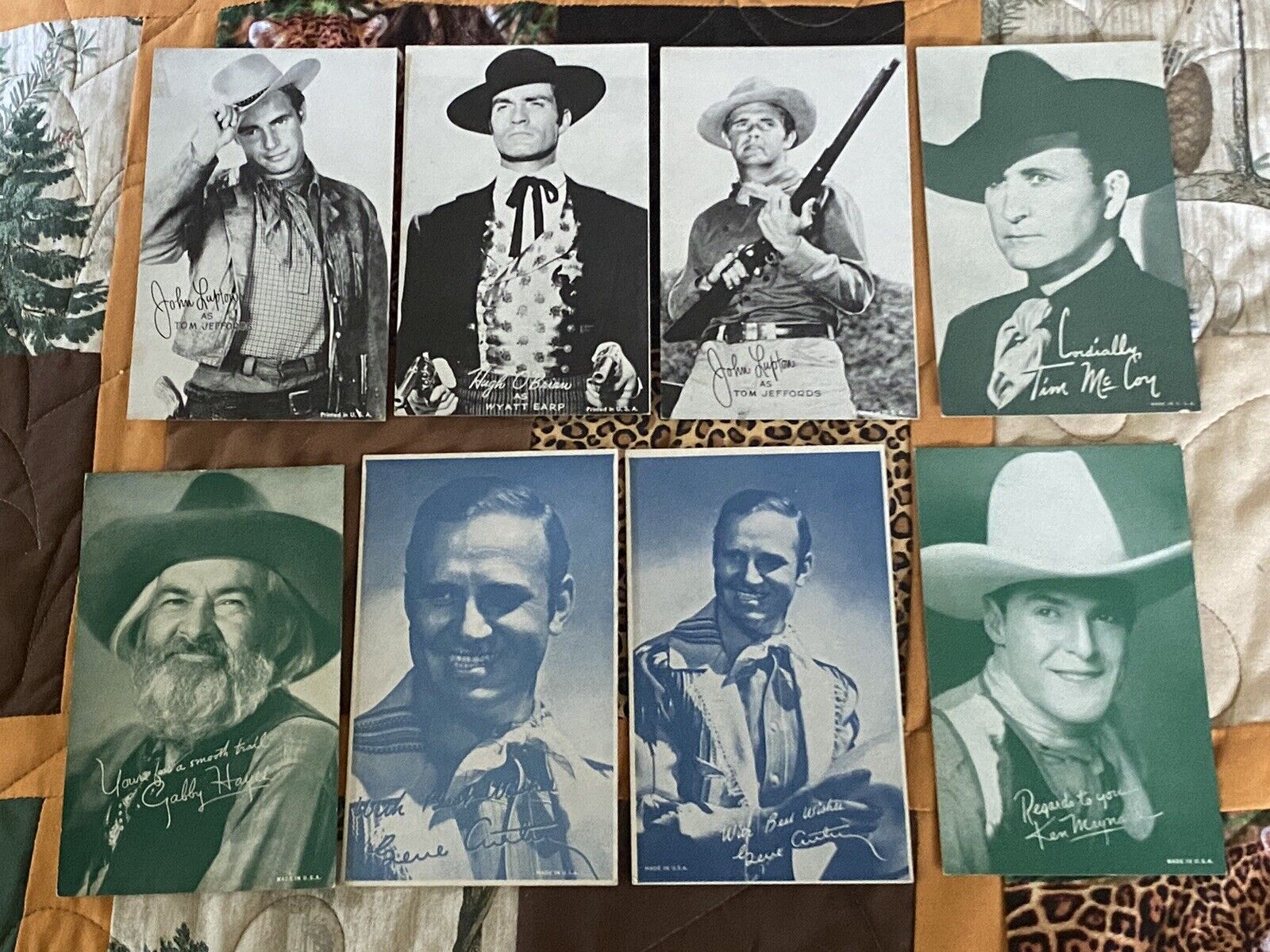VINTAGE EXHIBIT Western Cowboy Lot Of 8 ARCADE Cards