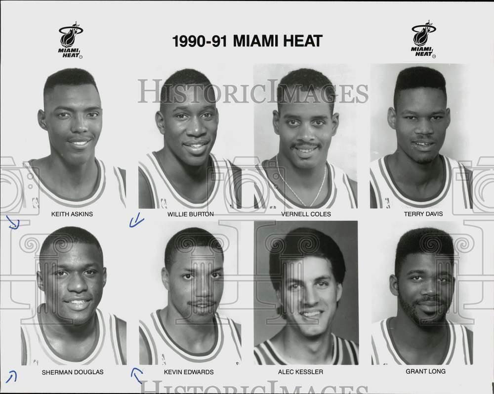 1990 Press Photo Miami Heat basketball head shots - srs00780