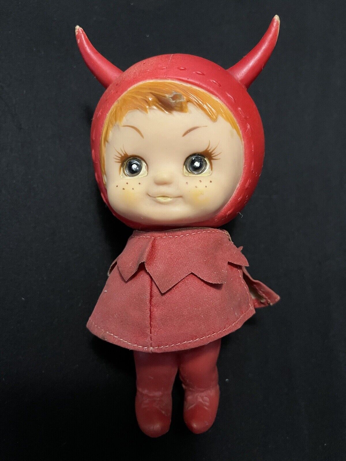 Vintage 1970 Kamar Little Devil Boy Plastic Figure Ornament Japan