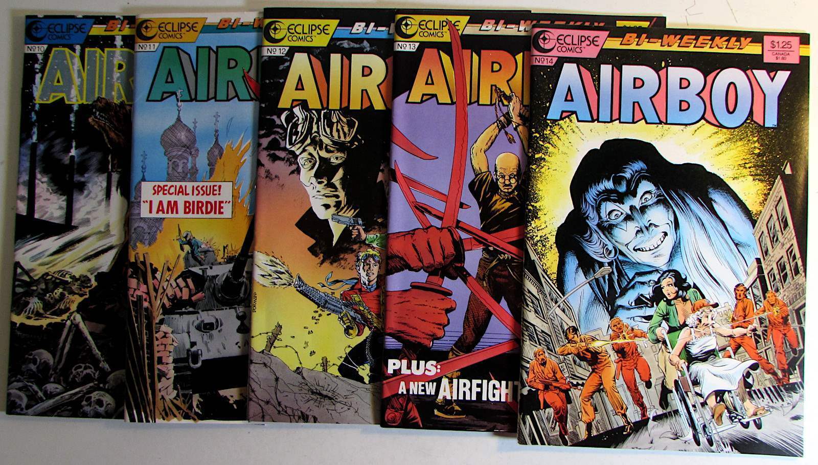 Airboy Lot of 5 #10,11,12,13,14 Eclipse Comics (1986) NM- 1st Print Comic Books