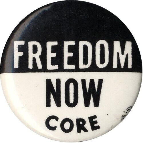 1960s Congress on Racial Equality FREEDOM NOW Civil Rights Movement Button