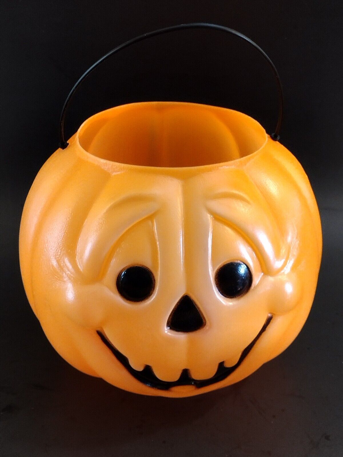 Vintage Halloween Jack o\' Lantern Pumpkin Bucket Blow Mold General Foam Plastics