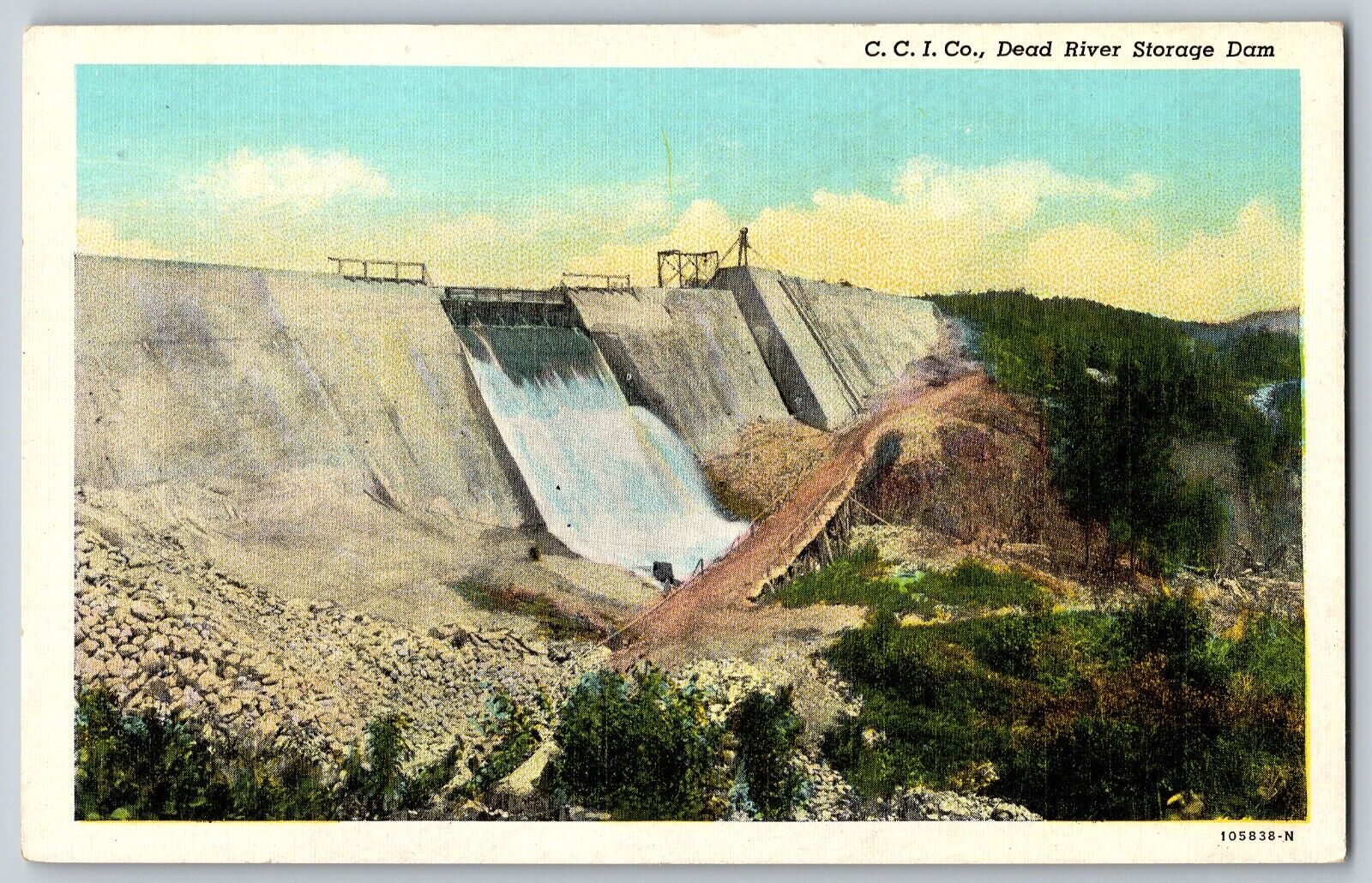 Michigan MI - Dead River Storage Dam C.C.I. Co., - Vintage Postcard - Unposted