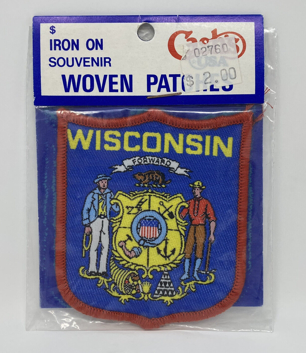 VTG CASH’S WISCONSIN Souvenir Iron On Patch NOS
