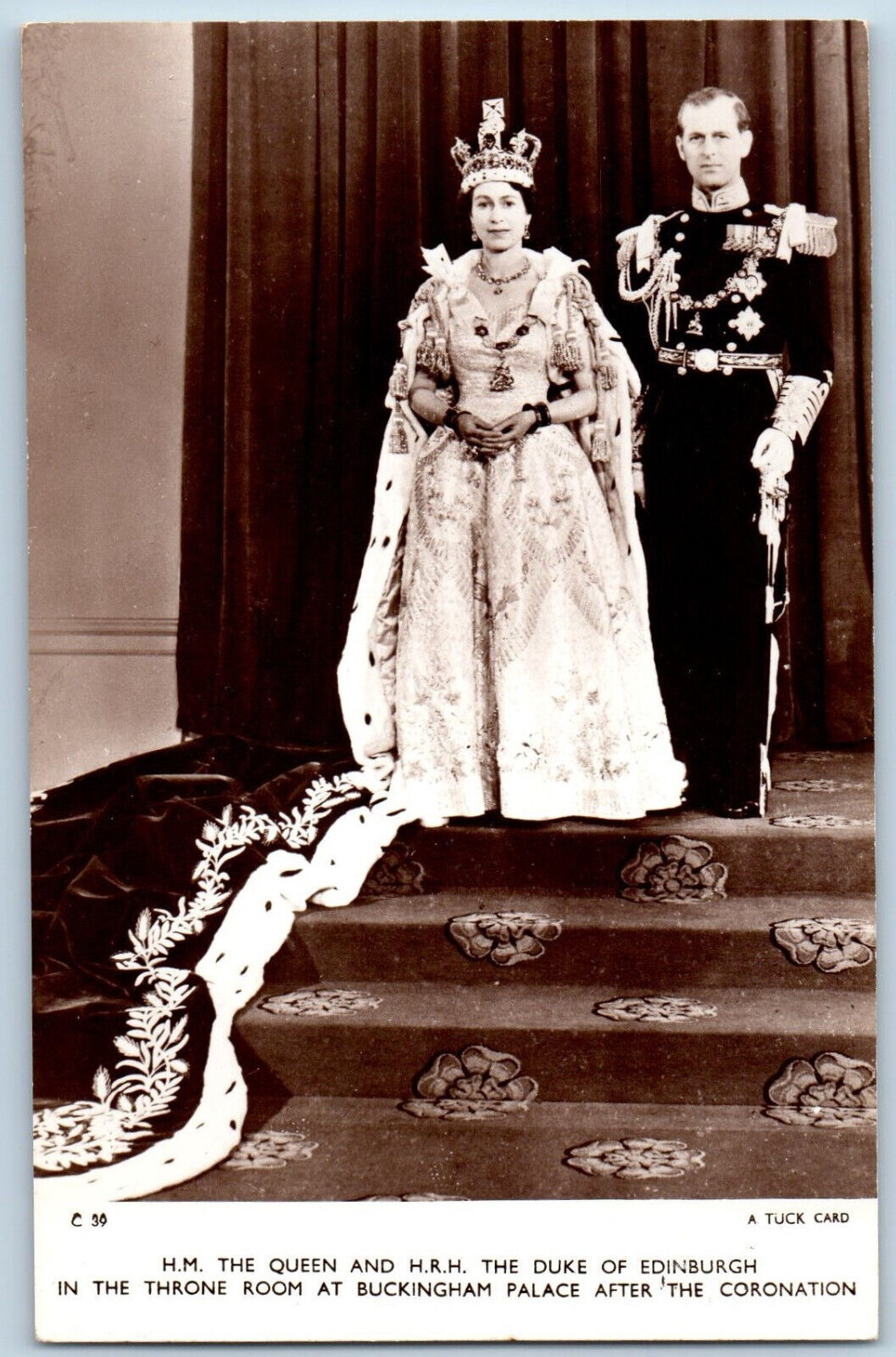 Scotland Postcard HM The Queen H.R. The Duke of Edinburgh c1950s RPPC Photo Tuck