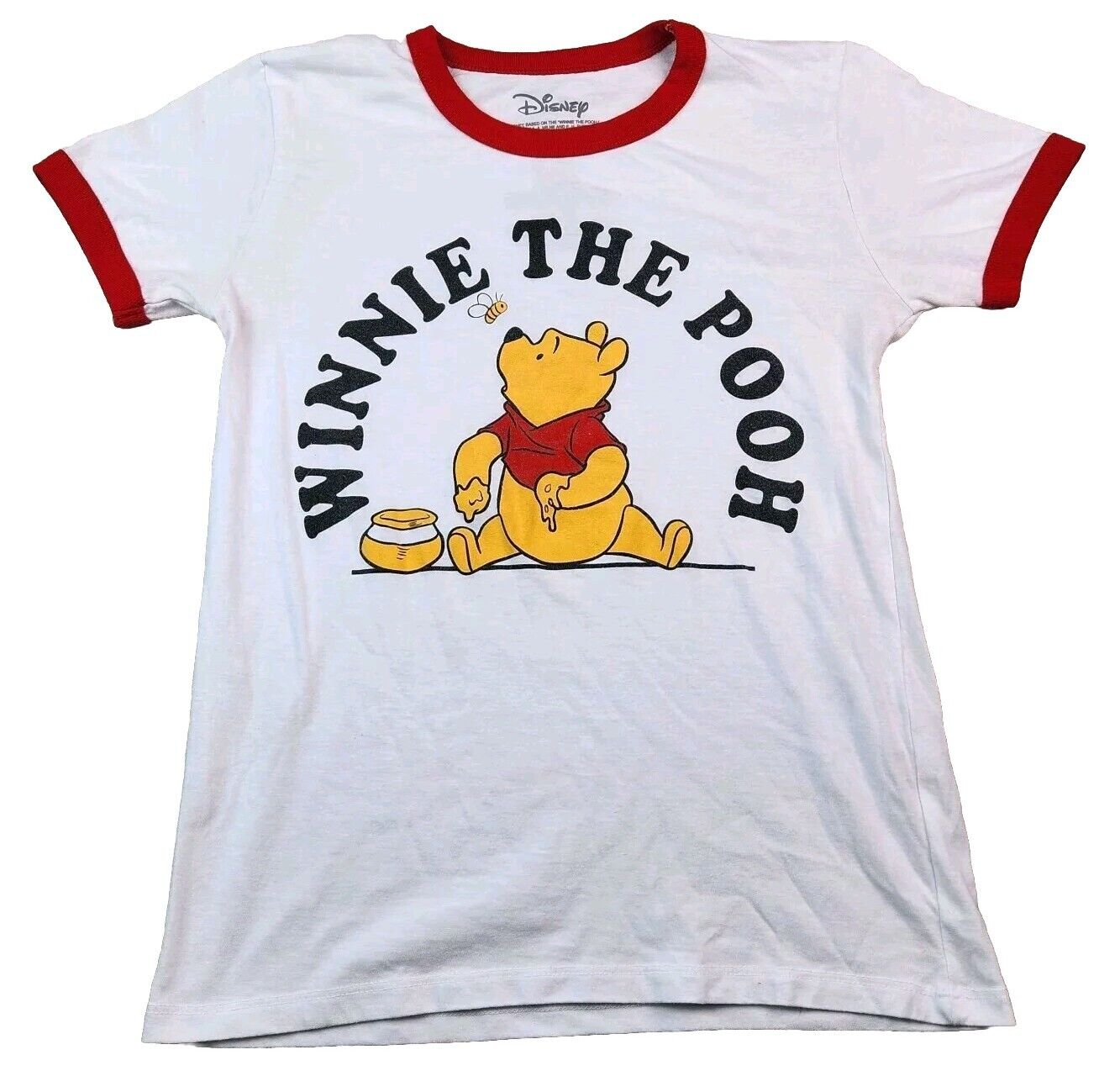 Disney Classic Winnie The Pooh Ringer Womens Sz Small T-shirt Tee
